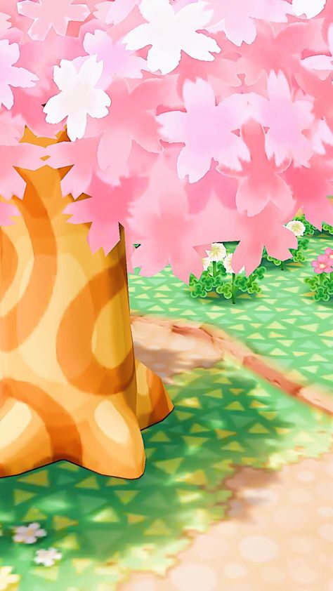 ac cherry blossom tree Flores Wallpaper, Wall Paper Iphone, Wallpaper Minimal, Iphone Wallpaper Winter, Wallpaper Winter, Wallpaper Retro, Animal Crossing Pocket Camp, Pink Animals, Animal Crossing Game