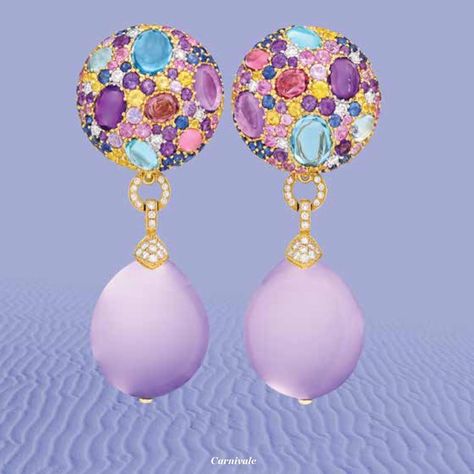 Carnivale with Purple Moonstones #preciousjewels #neimanmarcus #margotmckinneyjewellery #gemstonejewelry #carnivale #iworkatmm Colorful Gemstone Jewelry, Big Pearl Ring, Rainbow Cocktail, Colorful Luxury, The Bling Ring, Palette Inspiration, Heritage Jewellery, Rainbow Jewelry, Precious Jewels