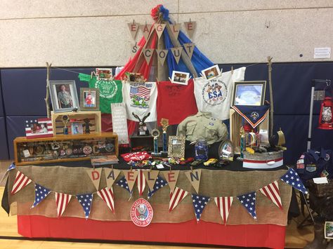 Eagle Court Of Honor Display Table, Eagle Scout Court Of Honor Ideas Display Table Decorations, Eagle Scout Display Table, Eagle Scout Court Of Honor Ideas, Court Of Honor Ideas, Eagle Ceremony, Boy Scouts Eagle, Boy Scouts Merit Badges, Eagle Scout Ceremony