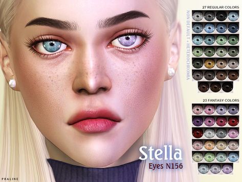 Pralinesims' Heterochromia // Eye Collection Sims 5 Cc, Sims 4 Eye Colors, Ts4 Eyes, Different Color Eyes, Heterochromia Eyes, Cc Eyes, Cc Shopping, Sims 4 Cc Eyes, Cc Sims4