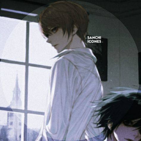 L Icon, Matching Anime, Light Icon, Recent Anime, L Lawliet, Light Yagami, Anime Couple, Anime Eye Drawing, Couple Matching