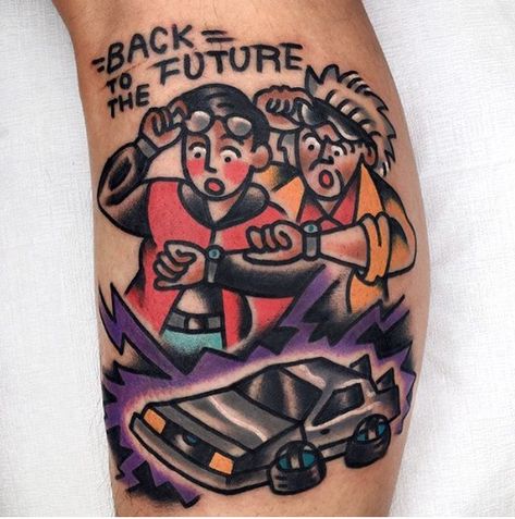 Back To The Future Tattoo, Back Of Ankle Tattoo, Old School Ink, 10 Tattoo, Movie Tattoo, Epic Tattoo, Foot Tattoos For Women, Tattoo Quotes For Women, Geek Tattoo