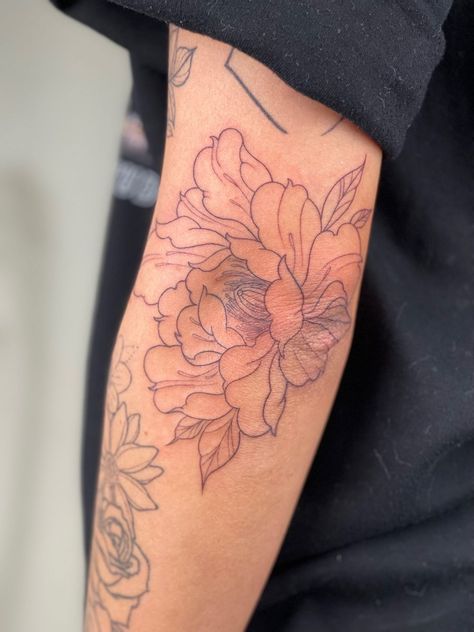 Flower Tattoo On Elbow, Flowers Elbow Tattoo, Floral Tattoo Elbow, Flower On Elbow Tattoo, Floral Elbow Tattoos For Women, Inner Elbow Flower Tattoo, Womens Elbow Tattoo, Feminine Elbow Tattoo, Elbow Tattoo Flower