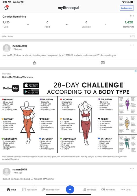 28 Day Challenge, Walking Exercise, Day Challenge, Workout Food