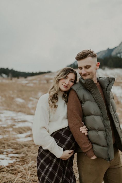 Kaitlin + Garrett's winter maternity session amongst the infamous Boulder flatirons in Colorado. free people, free people maternity outfit, maternity outfit, winter maternity photoshoot outfit, maternity photos outfit inspiriation, what to wear to maternity photos, winter maternity photos, winter maternity photoshoot outfit ideas, colorado maternity photographer, denver maternity photographer, colorado lifestyle photographer Maternity Outfit Winter, Maternity Photoshoot Outfit Ideas, Free People Maternity, Maternity Outfits For Photoshoot, Winter Pregnancy Photoshoot, Winter Maternity Photoshoot, Winter Maternity Pictures, Boulder Flatirons, Winter Maternity Photos