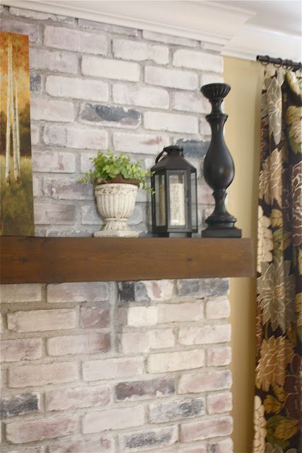 white washed brick fireplace tutorial...wish I'd seen this 15 years ago before I painted mine. White Washed Brick Fireplace, Washed Brick Fireplace, White Washed Brick, White Wash Brick Fireplace, Fireplace Redo, Fireplace Update, White Wash Brick, Look Wallpaper, Fireplace Remodel