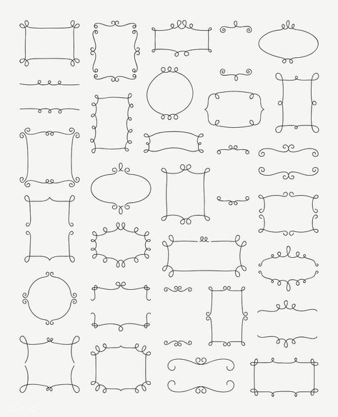 Frame Doodle, Wreath Leaf, Doodle Borders, Doodle Frame, Doodle Frames, Bullet Journal Notes, Design Picture, Frame Vector, Bullet Journal Notebook