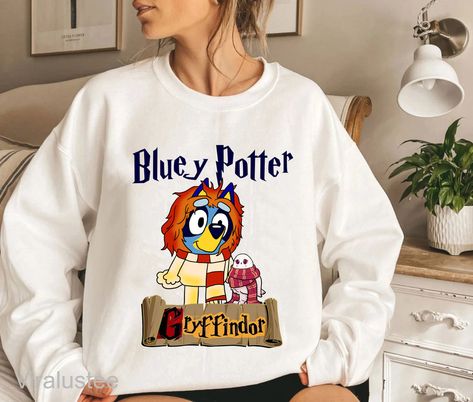 Bluey Potter Gryffindor Sweatshirt Check more at https://viralustee.com/product/bluey-potter-gryffindor-sweatshirt/ Gryffindor Sweatshirt, Harry Potter, Sweatshirts