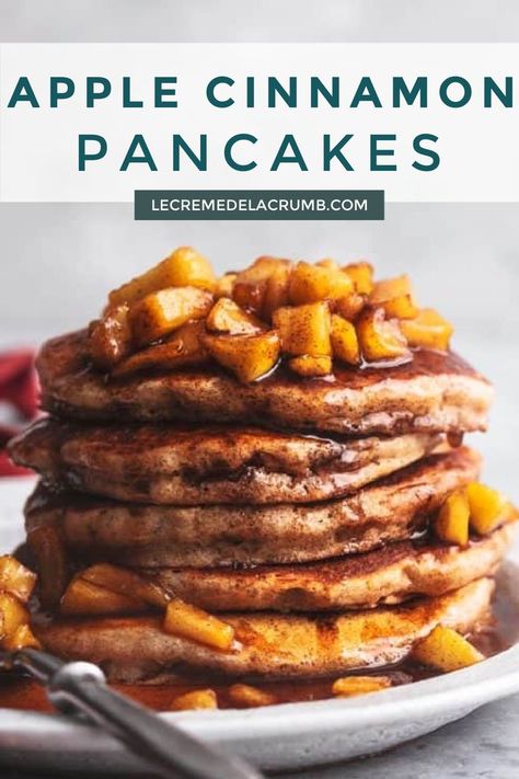 Pancakes Apple Cinnamon, Apple Crisp Pancakes, Apple Cinnamon Pancakes Healthy, Apple Cinnamon Pancake Recipe, Pancakes With Apple Topping, Cinnamon Apple Pancake Topping, Apple Crumble Pancakes, Apple Cinnamon Topping For Pancakes, Apple Cinnamon Pancakes Easy