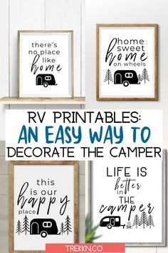 Camper Sweet Camper Sign, Free Rv Printables, Happy Camper Decor, Camper Crafts Diy Projects, Camper Diy Decor, Diy Camping Decor, Rv Artwork, Camper Signs Diy Ideas, Diy Camper Decor