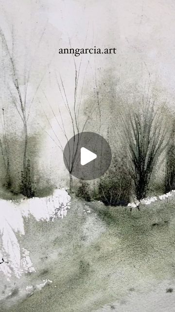 Moody Watercolor Paintings, Abstract Watercolor Tutorial, Abstract Watercolor Paintings Tutorials, Watercolor Ink Art, Monochromatic Watercolor, Watercolor Art For Beginners, Watercolor Landscape Tutorial, Watercolor Videos, Loose Watercolor Paintings