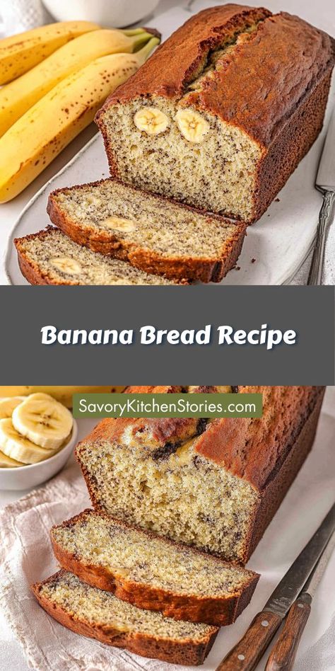 How can you turn your ripe bananas into a mouthwatering banana bread? With this quick and tasty recipe, you’ll create a comforting treat that’s perfect any time of day! Remember to save this for when you need a delicious baking idea! Banana Bread Self Rising Flour, Easy Banana Bread Recipe 3 Ingredients, Celestial Cupcakes, Paula Deen Banana Bread, Best Banana Bread Recipe Moist, Easiest Banana Bread Recipe, Easy Banana Bread Recipes, Easy Homemade Banana Bread, Quick And Easy Banana Bread Recipe