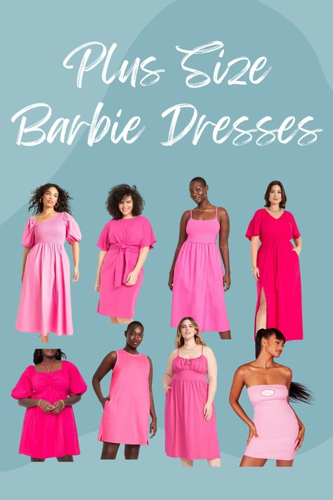 Barbie Movie Outfits Plus Size, Barbie Plus Size Outfits, Plus Size Barbie Outfit, Plus Size Barbie, Bandeau Mini Dress, The Barbie Movie, Barbie Dresses, Barbie Movie, Movies Outfit