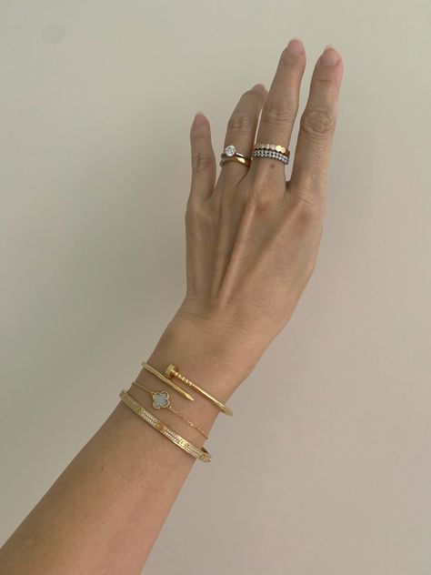 Cartier Love Bracelet Small Diamond, Cartier Juc Bracelet Stack, Cartier Small Love Bracelet Stack, Cartier Pave Love Bracelet, Elegant Bracelet Stack, Cartier Bracelet Women, Cartier Small Love Bracelet, Cartier Bracelet Aesthetic, Cartier Love Bracelet Stack