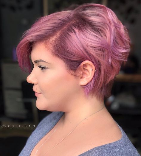 P I N K S Turned the lovely miss @_caraboo__ from her platinum pixie to this beautiful dimensional pink with a smokey purple root she… Pink Undercut Pixie, Short Pink Hair Styles, Hot Pink Pixie Cut, Pink Hair Color Ideas For Short Hair, Pink Pixie Cut, Pink Hair Short, Purple Pixie Cut, Silver Hair Short, Purple Grey Hair