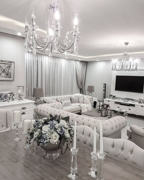 Living room ideas: Luxury living rooms that will make you fall in love in a second due to its unique luxury decor White Living, White Living Room, A Living Room, Luxury Decor, Home N Decor, Cozy Living Rooms, Design Case, Living Room Inspiration, Cozy Living