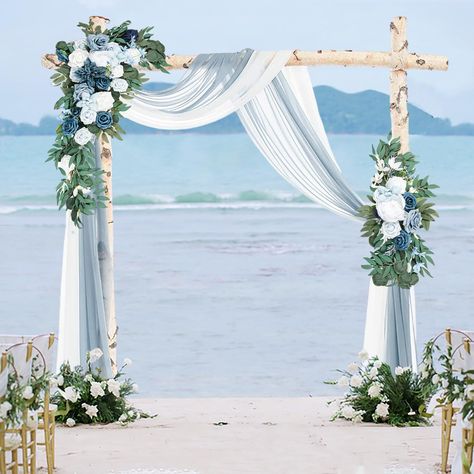 Amazon.com : wedding arch Coastal Wedding Arch, Coastal Cowgirl Wedding, Blue Wedding Arch, Archway Wedding, Simple Wedding Arch, Beach Wedding Arch, Wedding Archway, Exotic Wedding, Wedding Arch Rustic