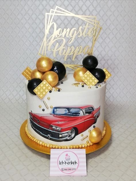 Vintage car cake Vintage Car Birthday Party For Men, Low Rider Cake, Classic Car Cakes For Men, Vintage Car Cakes For Men, Car Cakes For Men Birthdays, Cake For Car Lover, Vintage Car Cake, Classic Car Cake, Car Cakes For Men