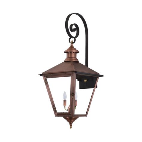 Red Barrel Studio® Dyersville Aged Copper 2 - Bulb Tempered Glass Outdoor Wall Lantern | Wayfair Primo Lanterns, Copper Outdoor Lighting, Front Porch Lighting, Copper Top, Building Entrance, Outdoor Lantern, Electric Candle, Aged Copper, Brown Copper