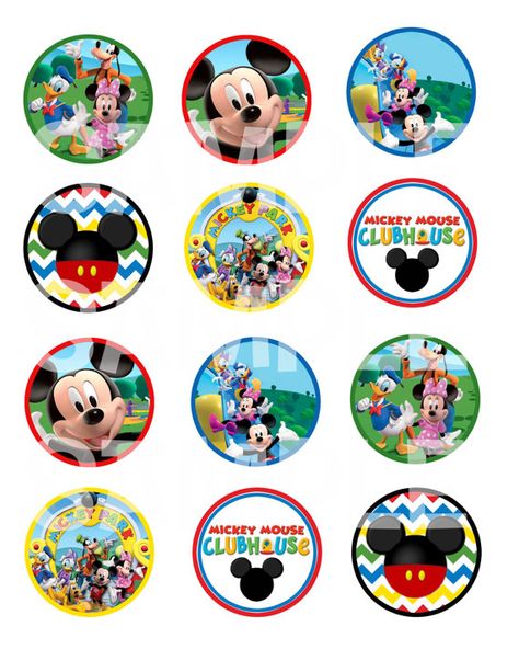 Mickey Mouse Clubhouse Cupcake Topper / Printable / Label Mickey Mouse Desserts, Mickey Mouse Clubhouse Birthday Cake, Mickey Mouse Clubhouse Cake, Mickey Mouse Stickers, Mickey Clubhouse, Mickey Mouse Birthday Invitations, Mickey Mouse Cupcakes, Mickey Mouse Decorations, Mickey Mouse First Birthday