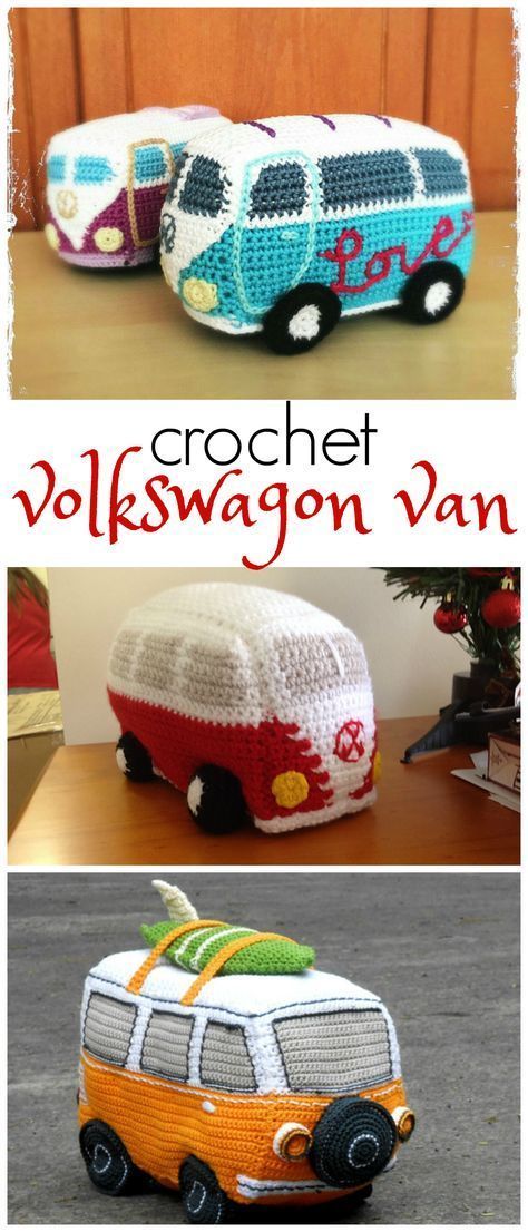 Crochet Volkswagen Pattern, Vw Crochet Pattern Free, Crochet Vw Bus Pattern Free, Fun Amigurumi Patterns, Unique Crochet Projects Free, Crochet Car Patterns, Useful Crochet Projects Free, Crochet Projects Free Pattern, Volkswagon Van