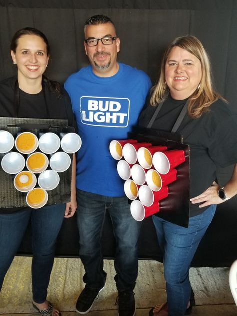 Beer Pong Costume Couples, Beer Pong Halloween Costume, Beer Pong Costume, Beer Costume, Beer Pong Tables, Group Costumes, Beer Pong, Field Day, Bud Light