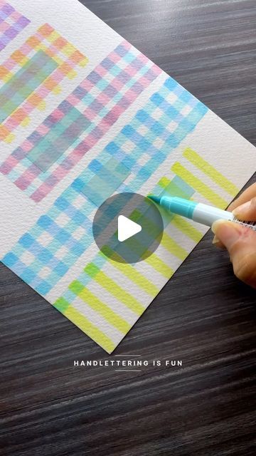 Tanisha | lettering | calligraphy on Instagram: "Checkered artwork🎨✨

I hope you enjoy watching this video!🫶🏼

.

.

.
I’m using:
Canson montval watercolour paper 
Doms pastel brush pens 
Brustro fude hard-tip brush pen
Pilot V sign pen

.

.

.

.

.

.

.

.

.

#Handletteringisfun #Handlettering #calligraphy #lettering  #moderncalligraphy #brushlettering  #calligraphyart  #letteringartist #LetteringIndia  #art" Pastel Brush Pen Art, Checkered Artwork, Brush Pen Art Ideas, Drawing With Brush Pens, Brush Pen Art Drawing Easy, Q Tip Art, How To Use Pastels, Checkered Paper, Dyi Art