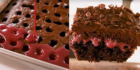 Poke Cake Recipe, How To Make Red, Best Red Wine, Poke Cake Recipes, Chocolate Curls, Poke Cakes, Poke Cake, Chocolate Cake Mixes, Whipped Topping