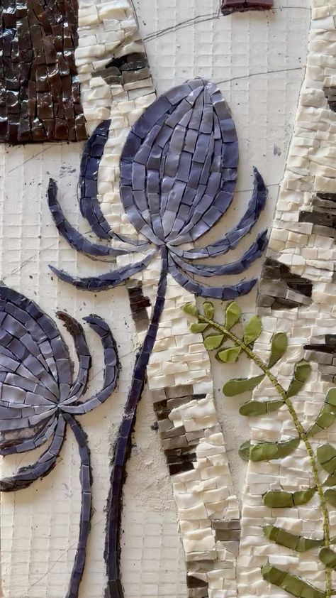 Mosaic Tile Art Ideas, Flower Mosaic Art, Flower Mosaics, Tile Mosaic Art, Mosaics Art, Flower Mosaic, Mosaic Art Projects, Mosaic Tile Art, Floral Mosaic