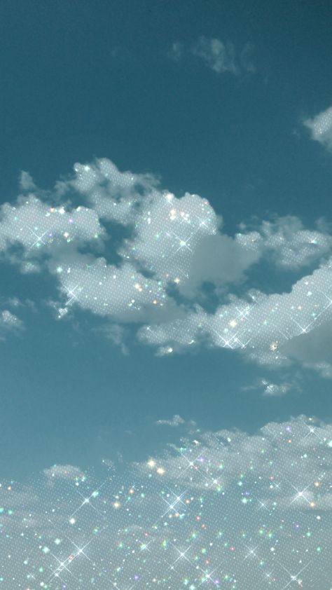 White Sparkles Aesthetic, Glittery Clouds, Wallpapers Clouds, Sparkle Aesthetic, Sky Backgrounds, Pink Clouds Wallpaper, Blue Sky With Clouds, Pretty Scenery, 5sos Wallpaper