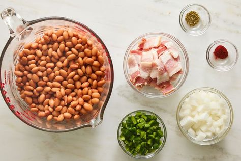 Charro Beans Recipe Charro Beans Recipe, Patti Jinich, Enchilada Dinner, Charro Beans, Breakfast Party Foods, Cooking Dried Beans, Breakfast Party, Canned Beans, Beans Recipe