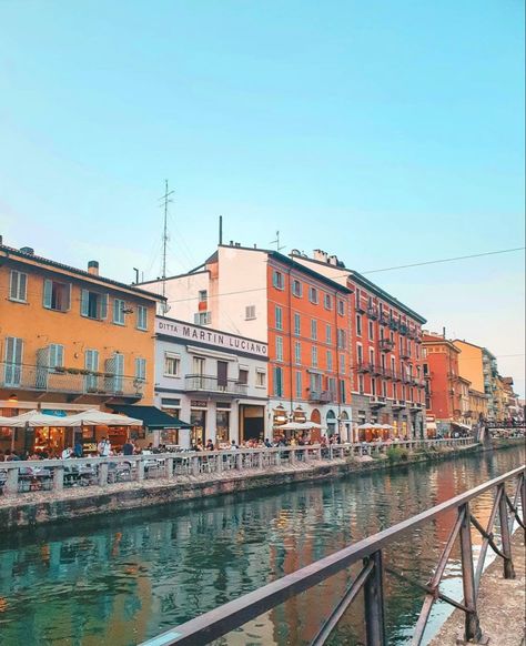 Navigli is part of historic Milan. In the ancient days, the entire city was linked with canals, similar to Venice. Today, most of the canals are gone, but the Navigli remains a canal-based neighborhood. Navigli Canals, Milan Navigli, Navigli Milano, Europe 2024, Canal Boat, Dream Board, Summer 2024, Venice, Milan