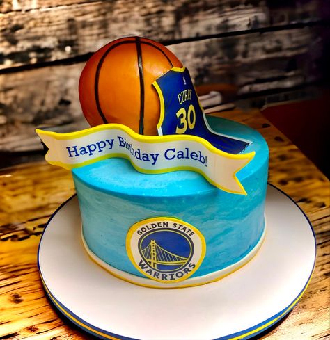 Golden State Warriors Cake Topper Printable, Stephen Curry Birthday Cake, Warriors Birthday Cake, Warrior Birthday Party Golden State, Golden State Warriors Birthday Cake, Warriors Cake, Golden State Warriors Cake, Sports Cakes, Big Splash