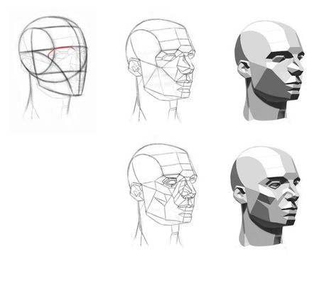 Asaro's Planes of the Head by Aliciane on DeviantArt Asaro Head Method, Head Shading, Planes Of The Head, Asaro Head, Reilly Method, Face Planes, Planes Of The Face, Head Anatomy, Face Anatomy