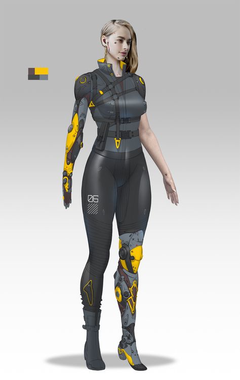 ArtStation - Sci-fi ·female character, Yuan Xin Sci Fi Writing Prompts, Sci Fi Writing, Sci Fi Female, Rifts Rpg, Sci Fi Outfits, Sci Fi Outfit, Concept Art Landscape, Eclipse Phase, Cyberpunk Inspiration