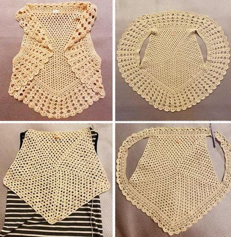 Pentagon crochet bolero Pentagon Crochet, Crochet Cardigan Pattern Free Women, Crochet Circle Vest, Crochet Shrug Bolero, Crochet Bolero Pattern, Crochet Jumper, Womens Crochet Patterns, The Pentagon, Crochet Vest Pattern