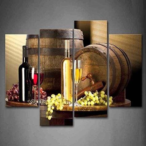 Amazon.com: Various Wine with Grape Wall Art for Kitchen Painting Pictures Print On Canvas Food The Picture for Home Modern Decoration: Posters & Prints Wine Theme Kitchen, Wine Decor Kitchen, Paint For Kitchen Walls, Kitchen Painting, Wine Kitchen, Wine And Canvas, Wine Wall Art, Painting Pictures, Tuscan Kitchen