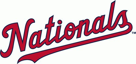 Washington Nationals Logo, Wordmark Logo, Nationals Baseball, Mlb Logos, Basketball Camp, Sports Signs, Baseball Uniforms, Braves Baseball, Word Mark Logo