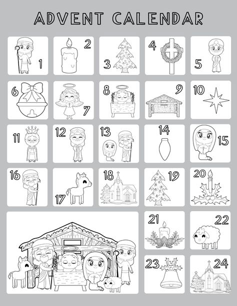 Looking for some simple advent calendar ideas. This printable coloring advent calendar is a quick and fun way to add some holiday cheer to your advent season without breaking the bank of expensive advent traditions. #coloringadventcalendar #printableadventcalendar #adventcalendar #scriptureadventcalendar #freeadventcalendar #coloringadvent Advent Art Challenge, Advent Coloring Pages Free Printable, Advent Calendar Free Printable, Simple Advent Calendar, Free Printable Advent Calendar, Advent Traditions, Advent Family, Advent Art, Advent Calendar Ideas