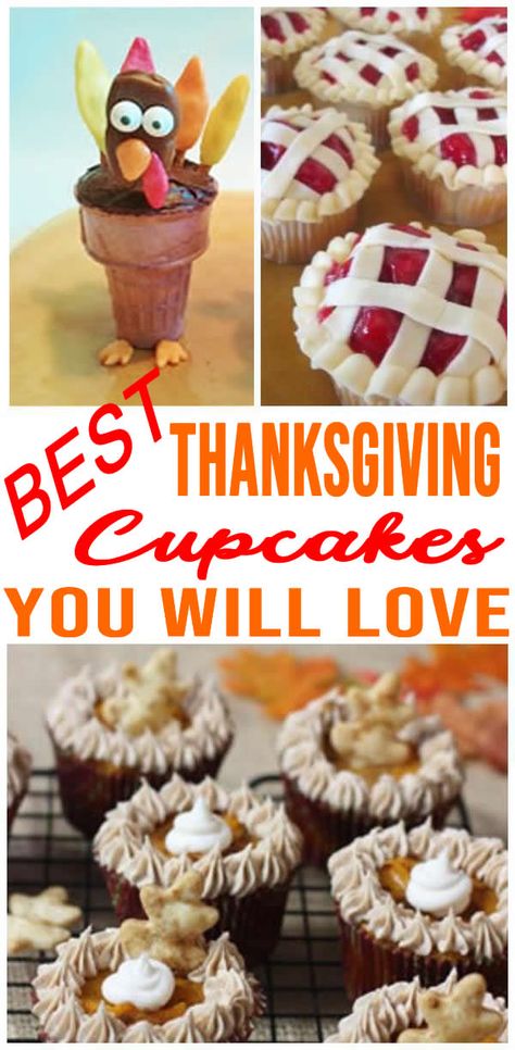 Thanksgiving Cupcakes! The best Thanksgiving cupcake treats for kids, teens, tweens and adults. Find yummy, creative, cute, Turkey, delicious flavors, toppers, adorable decoration cupcake ideas for a Thanksgiving theme party or snack or treat idea or dessert. Thanksgiving Desserts Cute Cupcakes, Thanksgiving Cupcake Ideas Easy, Thanksgiving Cupcakes Decoration Easy, Thanksgiving Cupcakes For Kids, Turkey Cupcakes Ideas, Thanksgiving Cupcakes Ideas, Easy Thanksgiving Cupcakes, Cute Thanksgiving Food, Fall Cupcake Decorating Ideas