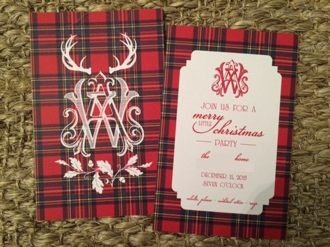 Plaid Christmas Cards, Plaid Christmas Party, Traditional Christmas Party, Christmas Invites, Rustic Christmas Party, Classy Christmas Party, Tartan Plaid Christmas, Plaid Party, Tartan Christmas