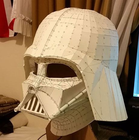 Paperized: Star Wars : Darth Vader Paper Helmet Darth Vader Helm, Darth Vader Cosplay, Darth Vader Mask, Darth Vader Costumes, Cardboard Costume, Cardboard Mask, Vader Helmet, Darth Vader Helmet, Star Wars Helmet