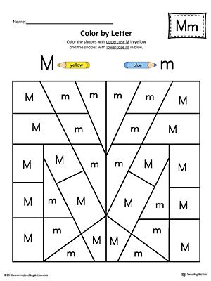 Uppercase Letter M Color-by-Letter Worksheet Worksheet.Fill your child's life with colors! The Uppercase Letter M Color-by-Letter Worksheet will help your child identify the uppercase letter M and discover colors and shapes. Letter M Worksheet, Letter M Crafts, Letter M Activities, Letter M Worksheets, Rozpoznawanie Liter, Color By Letter, Handwriting Worksheets For Kids, Moon Map, Letter Recognition Worksheets