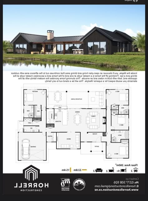 Dröm Hus Planer, Beach Cottage House Plans, Modern Barn House, Home Design Floor Plans, House Construction Plan, House Layout Plans, Container House Plans, Beautiful House Plans, Family House Plans