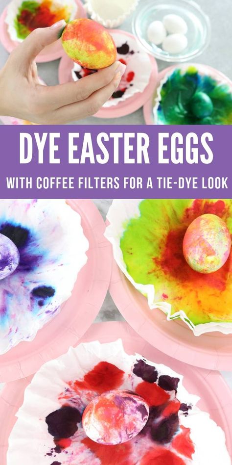 Tie Dye Easter Eggs! Easy Easter Craft Idea using Coffee Filters! Such a fun way to dye Easter Eggs! #passion4savings #easter #eastereggs #tyedye #eastercrafts Easter Eye Dye Ideas, Ways To Dye Easter Eggs, Homemade Easter Eggs Dye, Homemade Egg Dye Easter, How To Dye Easter Eggs, Coffee Filter Easter Eggs, Dye Easter Eggs, Easter Egg Dye Ideas, Egg Dye With Food Coloring