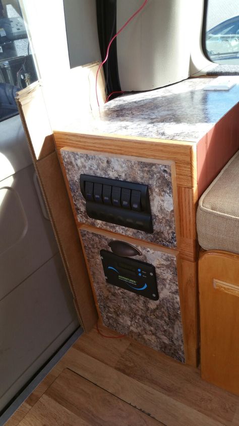 The 'power' cabinet, it houses 2 sealed batteries, the 2000W inverter, the fused switch panel and the solar controller. Inverter Battery Cabinet Ideas For Home, Battery Cabinet, Ford E350, Living Room Tv Unit Designs, Living Room Tv Unit, Kids Blouse Designs, Van Ideas, Kids Blouse, Tv Unit Design