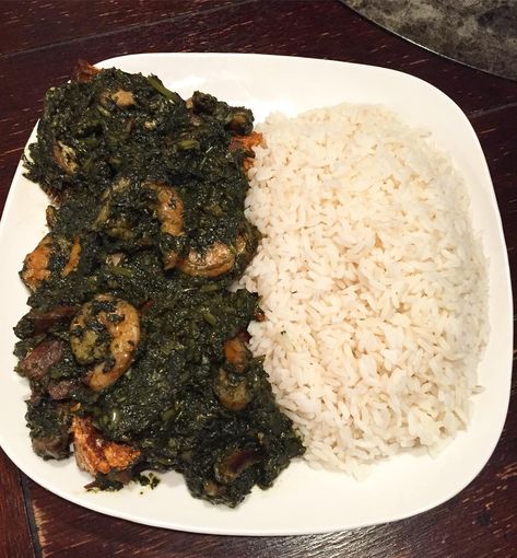 Fannie’s West African Cuisine - Liberian Potato Greens and Rice Liberian Potato Greens, Liberian Fried Spinach, Potato Leaves Recipes, Liberian Food Recipes, Liberian Recipes, African Rice, African Stew, Kitchen Activities, Ghana Food