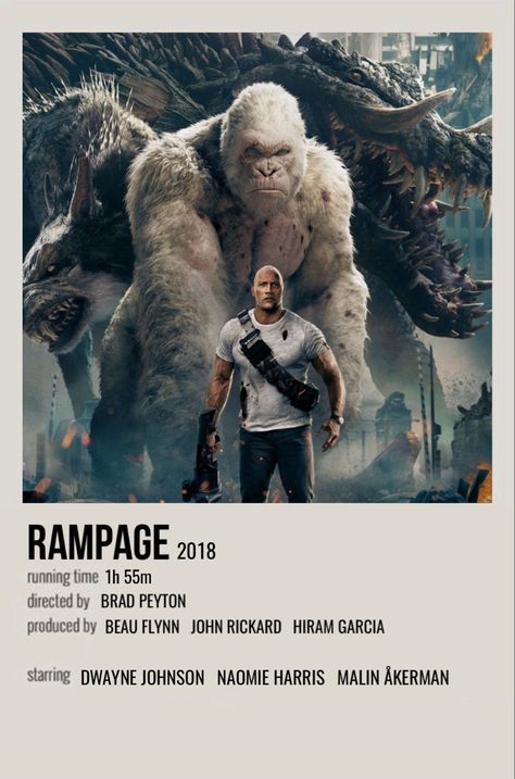 Rampage Movie Poster, Action Movies Poster, Movies To Watch Action, Rampage Movie, Rekomendasi Film, Polaroid Movie Poster, Movie Poster Room, Horror Movies List, Action Movie Poster