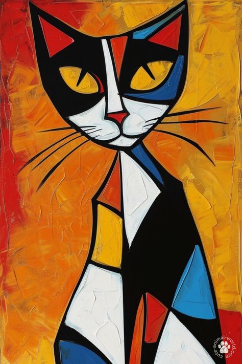 Picasso Like Paintings, Pablo Picasso Cubism Painting, Pikaso Art, Cubism Art Paintings, Cubism Art Modern, Picasso Style Art, Picasso Inspired Art, Picasso Dog, Picasso Cat