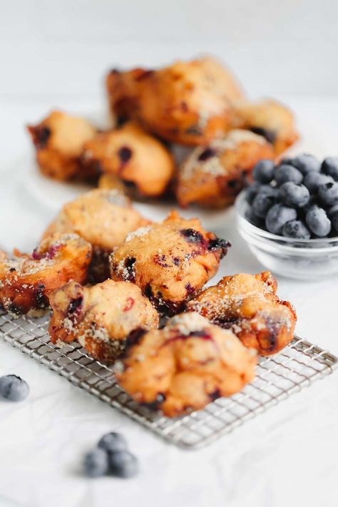 Blueberry Fritters, How To Store Blueberries, Yummy Deserts, Candy Thermometer, Egg Whisk, Frying Oil, Warm Milk, Gluten Free Flour, Other Recipes